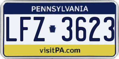 PA license plate LFZ3623