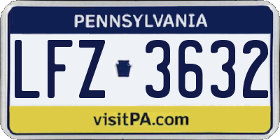 PA license plate LFZ3632