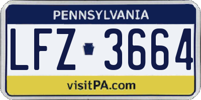 PA license plate LFZ3664