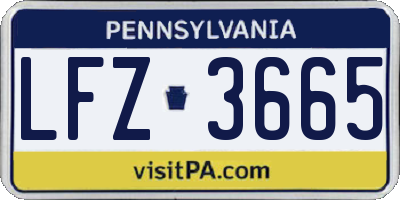 PA license plate LFZ3665