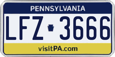 PA license plate LFZ3666