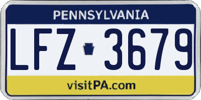 PA license plate LFZ3679