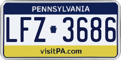 PA license plate LFZ3686