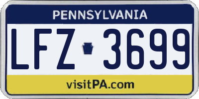 PA license plate LFZ3699