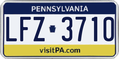 PA license plate LFZ3710