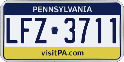 PA license plate LFZ3711