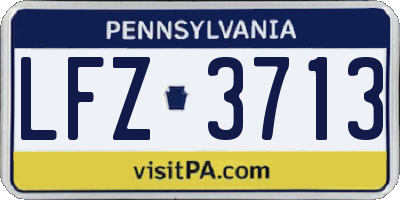 PA license plate LFZ3713