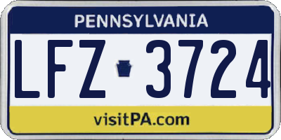 PA license plate LFZ3724