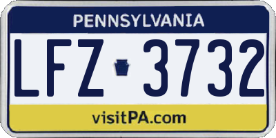PA license plate LFZ3732