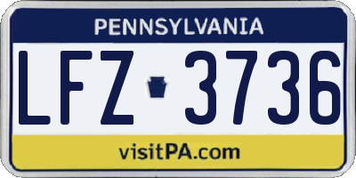 PA license plate LFZ3736