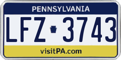 PA license plate LFZ3743