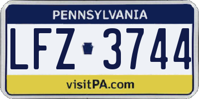 PA license plate LFZ3744