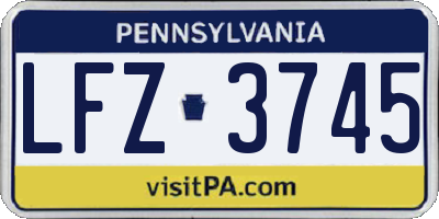 PA license plate LFZ3745