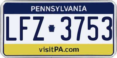 PA license plate LFZ3753