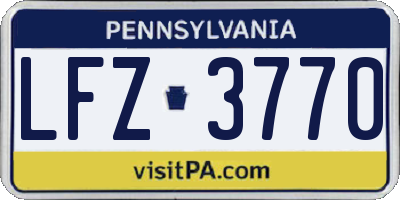 PA license plate LFZ3770