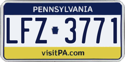 PA license plate LFZ3771
