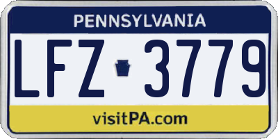 PA license plate LFZ3779