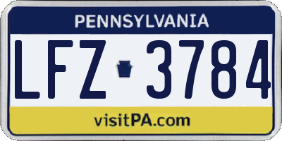PA license plate LFZ3784