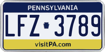 PA license plate LFZ3789