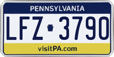 PA license plate LFZ3790
