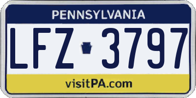 PA license plate LFZ3797