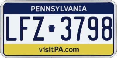 PA license plate LFZ3798