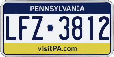 PA license plate LFZ3812
