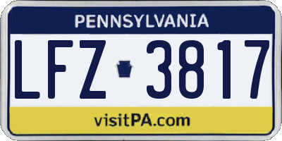 PA license plate LFZ3817