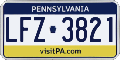 PA license plate LFZ3821