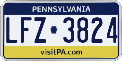 PA license plate LFZ3824