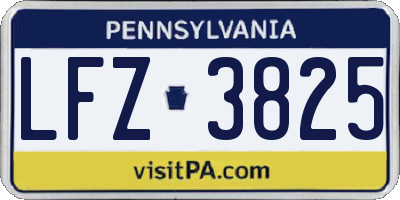 PA license plate LFZ3825
