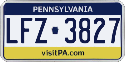 PA license plate LFZ3827