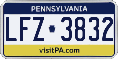 PA license plate LFZ3832
