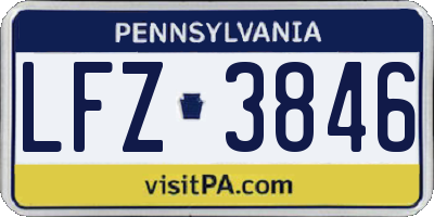 PA license plate LFZ3846