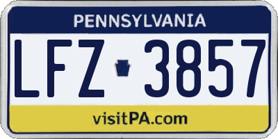 PA license plate LFZ3857