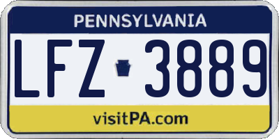 PA license plate LFZ3889