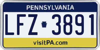 PA license plate LFZ3891