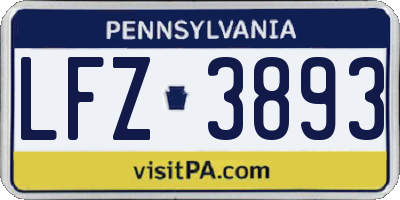 PA license plate LFZ3893