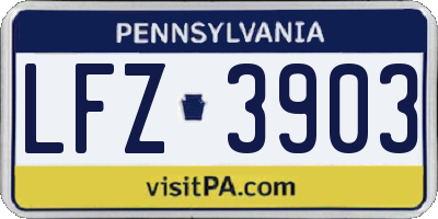 PA license plate LFZ3903