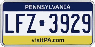 PA license plate LFZ3929