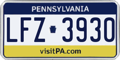 PA license plate LFZ3930