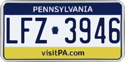 PA license plate LFZ3946