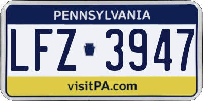 PA license plate LFZ3947
