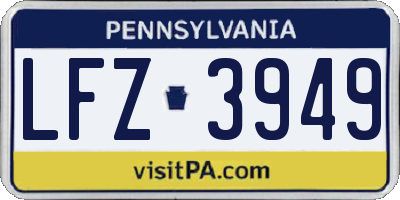 PA license plate LFZ3949