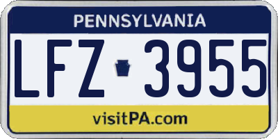 PA license plate LFZ3955