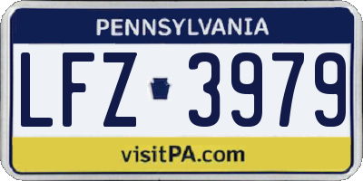 PA license plate LFZ3979