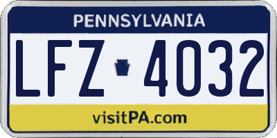 PA license plate LFZ4032