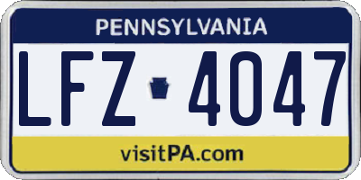 PA license plate LFZ4047