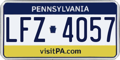 PA license plate LFZ4057