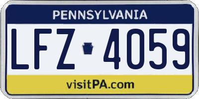 PA license plate LFZ4059